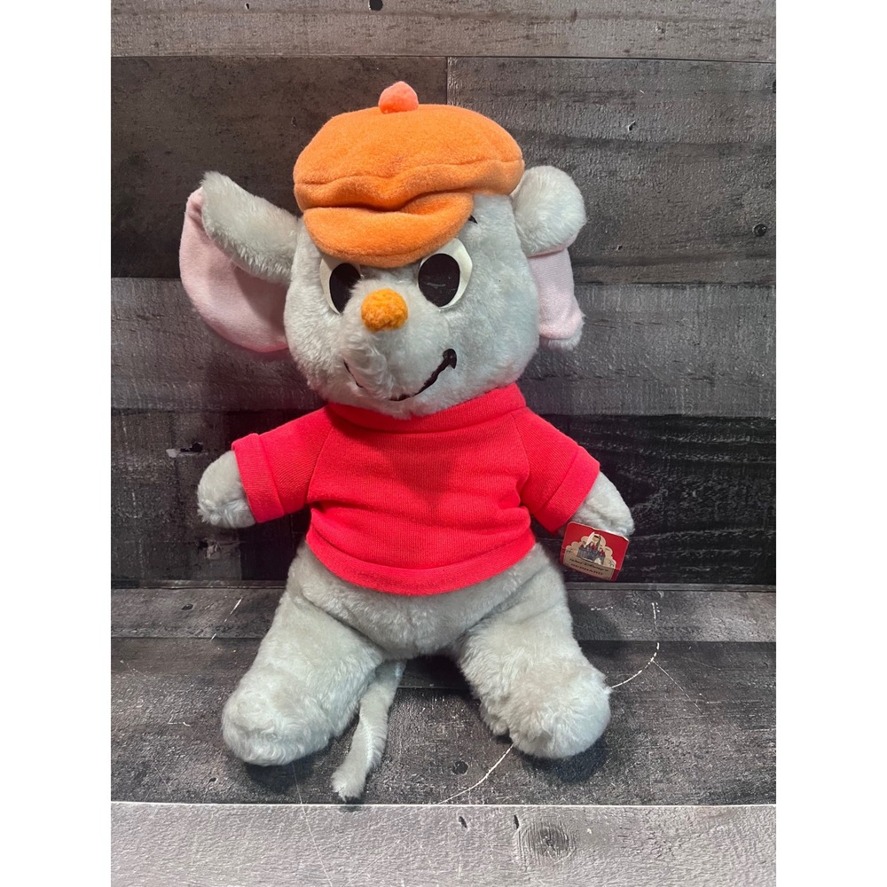 Vintage Disney The Rescuers Bernard Plush California Stuffed Toys Disneyland Tag